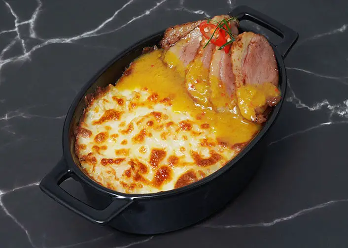 Smoked Duck Lemak Cheese Baked Rice