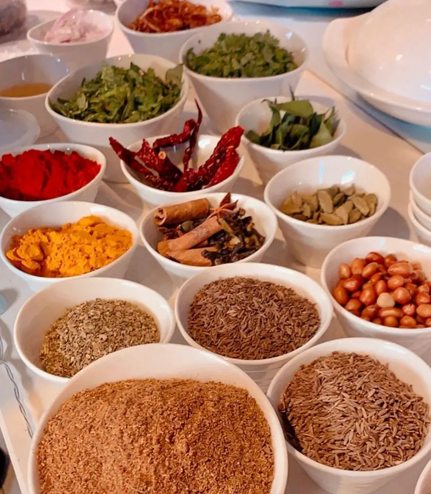Herbs and spices to make dhum biryani