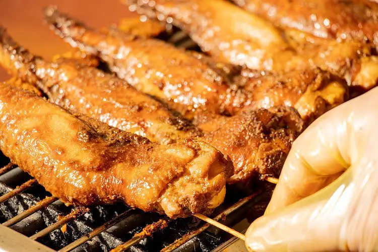 Percik wings on the grill