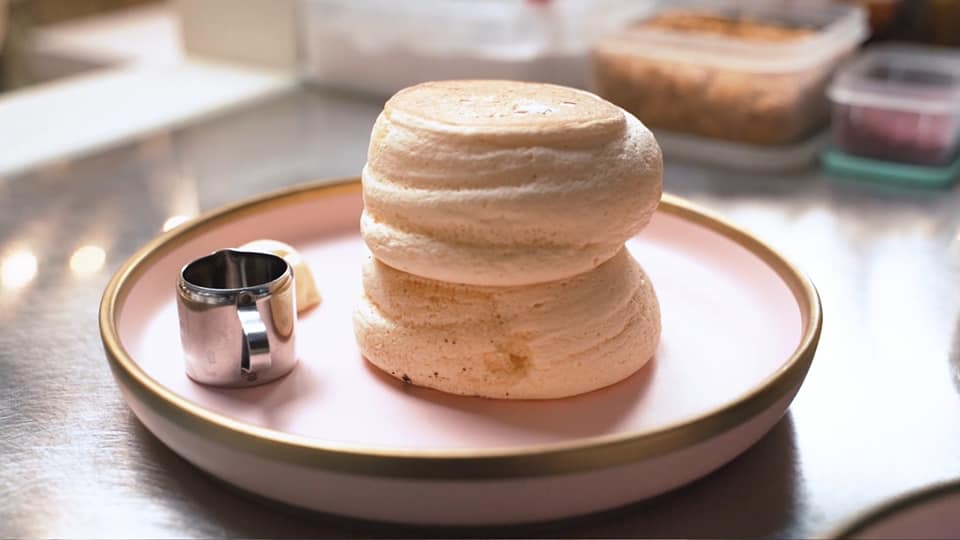 Souffle pancakes on a plate