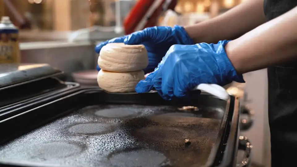 Making the pancakes