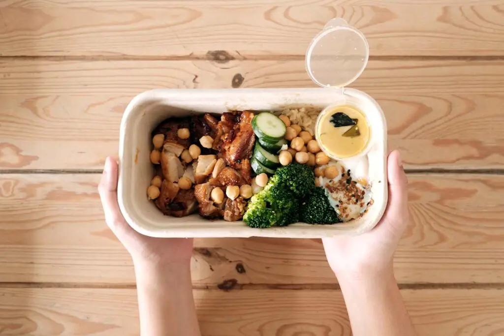 Healthy rice bowl for lunch