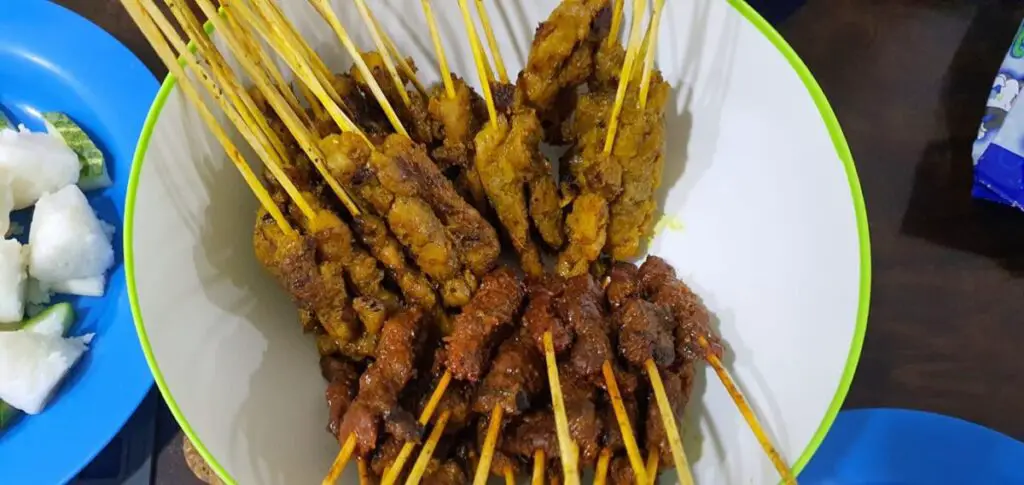 Satay on a plate